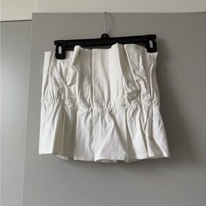 Zara Cream Gathered Women's Crop Top